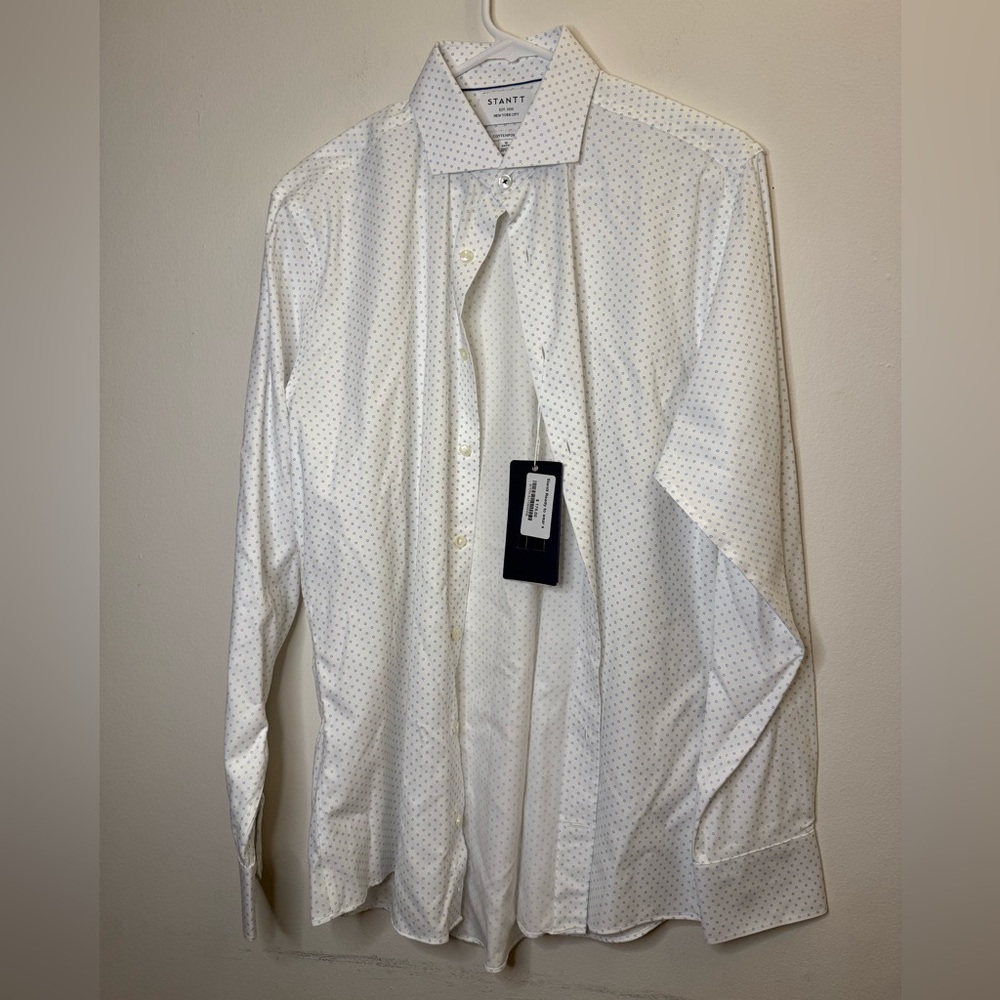 Stantt rtw dress shirt performance blue dot
